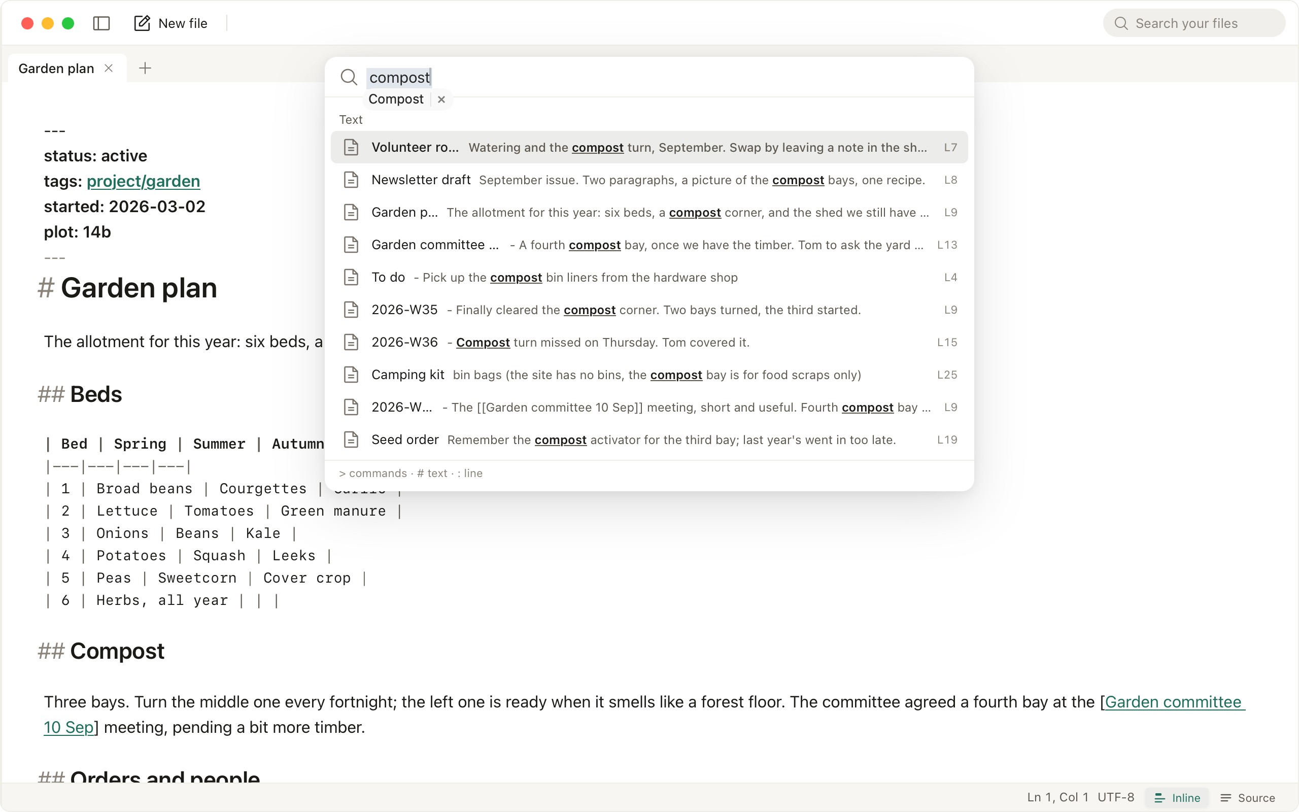Search everywhere open, matches listed across files